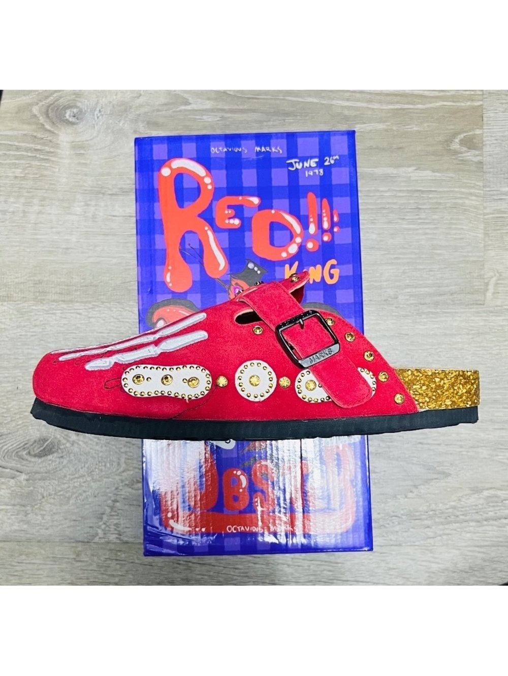 OCTAVIOUS MARKS Red Lobsters Men's Mules & Clogs Size 13/14